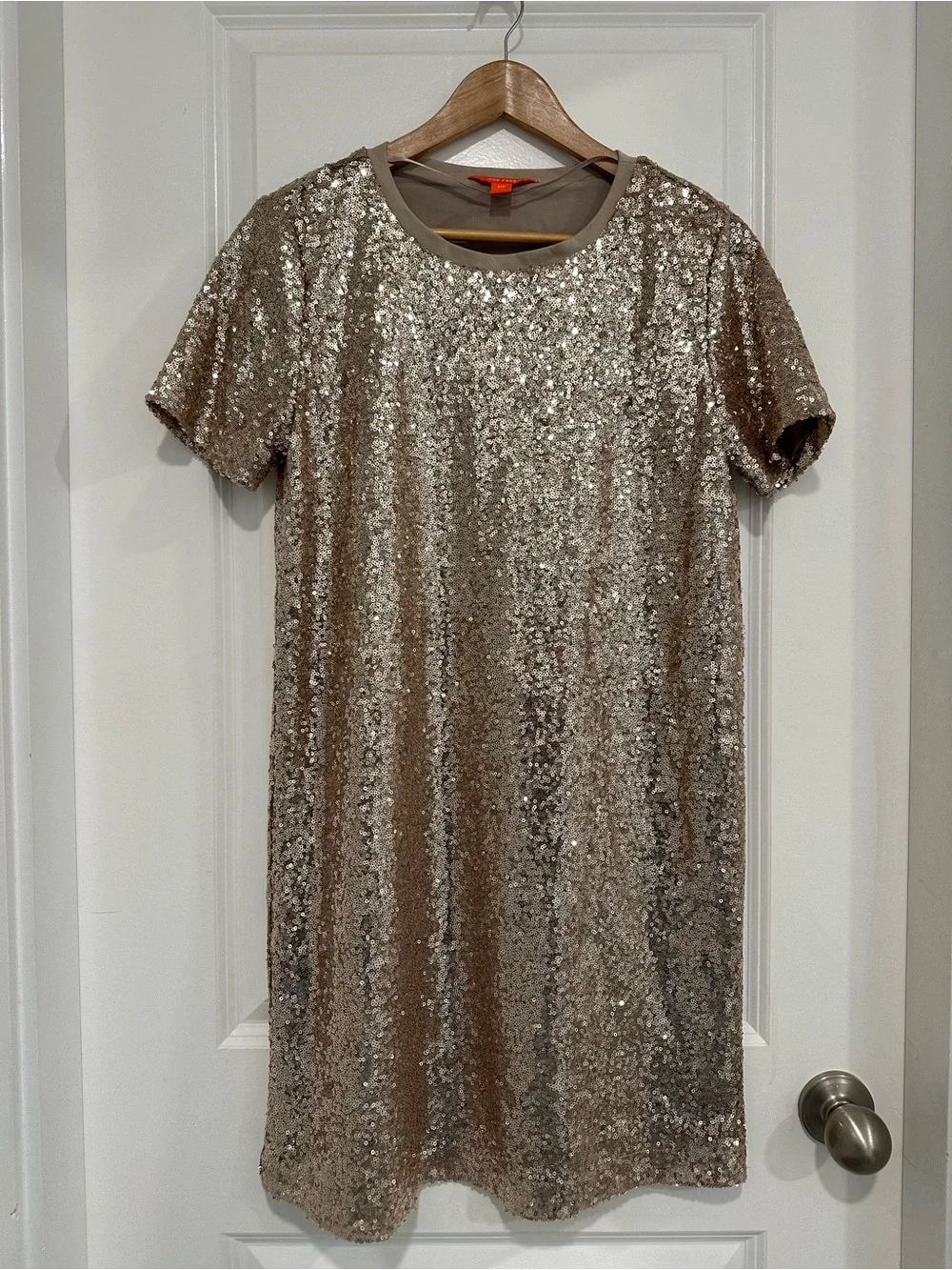 joe fresh sequin dress Joe Fresh | Dresses | Joe Fresh Champagne Sequin Mini Shift Tee Shirt Dress  Womens Size Small